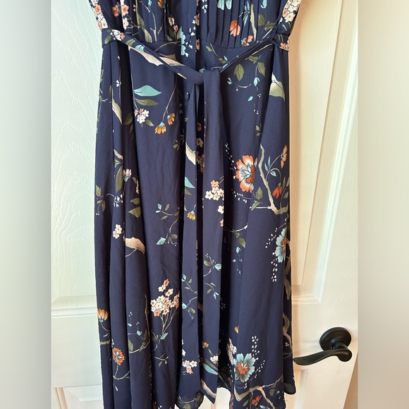 Nanette Lepore Flutter Sleeve Button Up Floral Dress with Slip - Picture 4 of 6